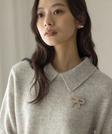 【好評につき追加販売】リボンビジューブローチ