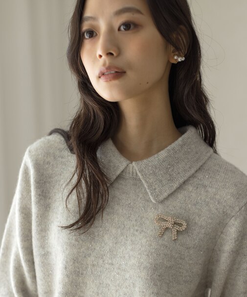 【好評につき追加販売】リボンビジューブローチ