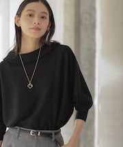 【加藤ローサさん着用・新色追加・前後着用可】スムースストレッチロールネック ニット