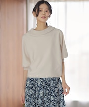 【加藤ローサさん着用・新色追加・前後着用可】スムースストレッチロールネック ニット