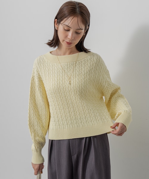 コットンカシミヤMIX ケーブル ニット|クミキョクの通販|&mall コットンカシミヤMIX ケーブル ニット|クミキョクの通販|&mall