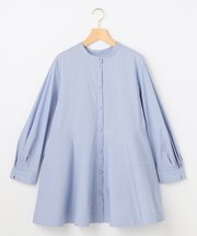 【前後着用可】コンパクトシャーティング チュニックブラウス