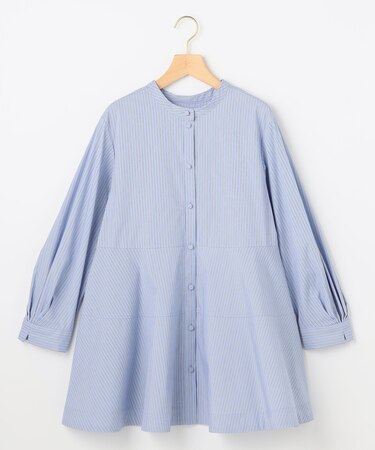 【前後着用可】コンパクトシャーティング チュニックブラウス