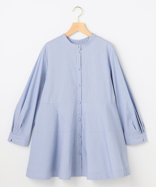 【前後着用可】コンパクトシャーティング チュニックブラウス