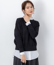 編み柄ディテールニット