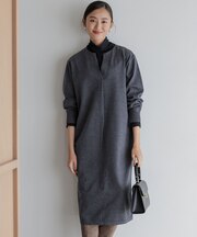 キーネックニット ワンピース
