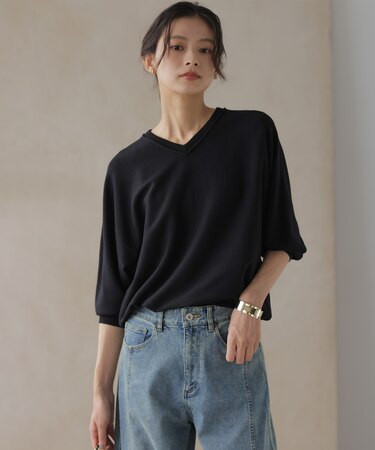 【前後着用可】ニューシックニットＶネック プルオーバー