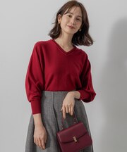 【前後着用可】ニューシックニットＶネック プルオーバー