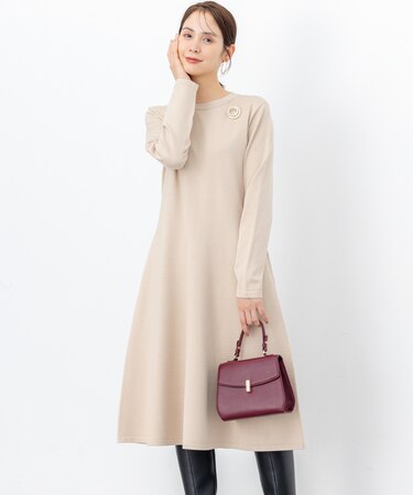 シックフレアニットワンピース