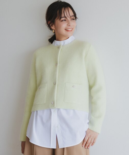 【加藤ローサさん着用 / 前後着用可】コットンタッチシャーティング刺繍入り ブラウス