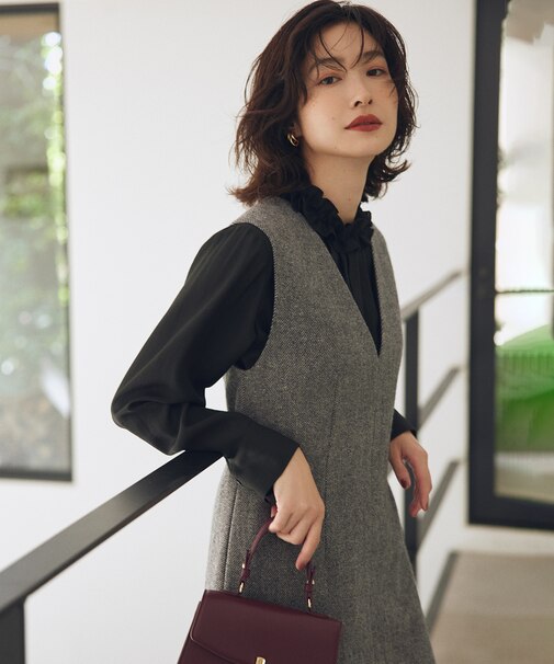 【加藤ローサさん着用】アンティークオーガンフリル ブラウス