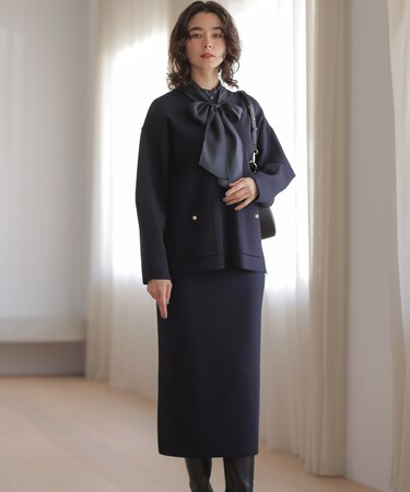 【加藤ローサさん着用】スムースストレッチニットアップ