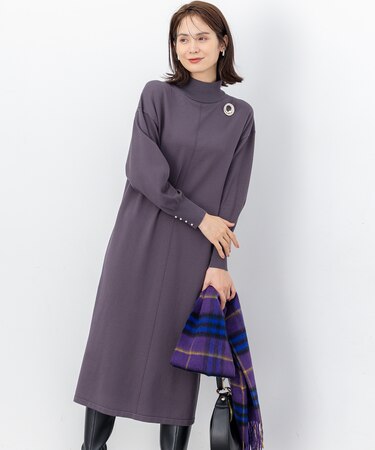 スムースストレッチニット ワンピース