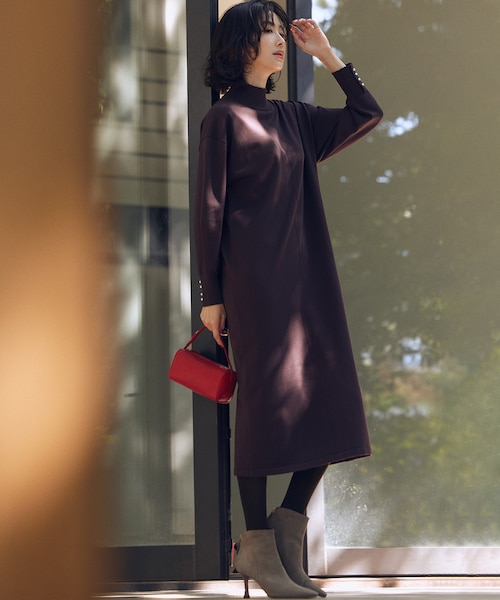 2WAY】ラメフラノ フリル襟ワンピース｜クミキョクの通販｜&mall