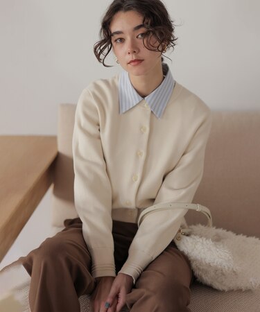 【加藤ローサさん着用】スムースストレッチジャケット カーディガン