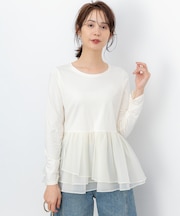 オーガンジーコンビ ロングTシャツ