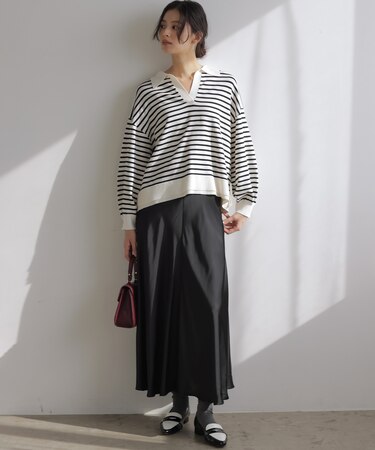 【WEB限定】サテンナロー スカート