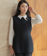 【KUMIKYOKU NAVY】コンフォータブルドレープ ジレ