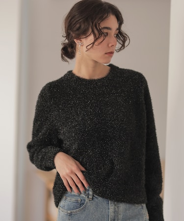 ラメシャギーニット