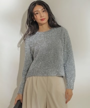 ラメシャギーニット