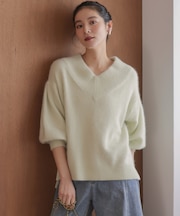 フラッフィーファーVネック ニット