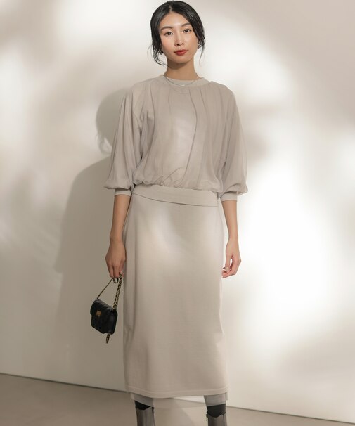 【WEB限定】チュールニット×リバーシブルスカート セット