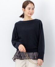 【加藤ローサさん着用】ウールカシミヤミックスボートネック ニット