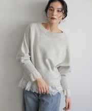 【加藤ローサさん着用】ウールカシミヤミックスボートネック ニット