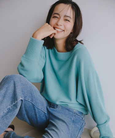 【加藤ローサさん着用】ウールカシミヤミックスボートネック ニット