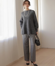 【加藤ローサさん着用】ツイル起毛ストレート パンツ