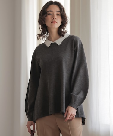 襟付きチュニック プルオーバー