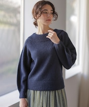 へアリーヤーンボートネック ニット