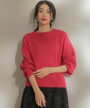 へアリーヤーンボートネック ニット