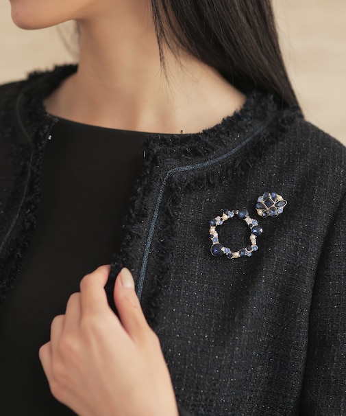 カラービジュー2セットブローチ