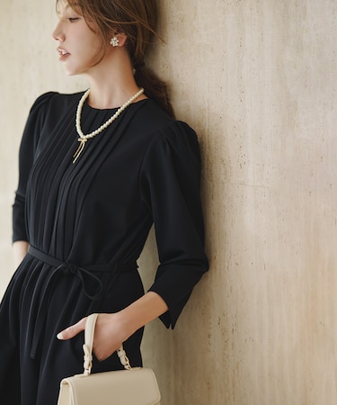 センターリボンイミテーションパール ネックレス