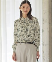 モザイクフラワープリント ブラウス