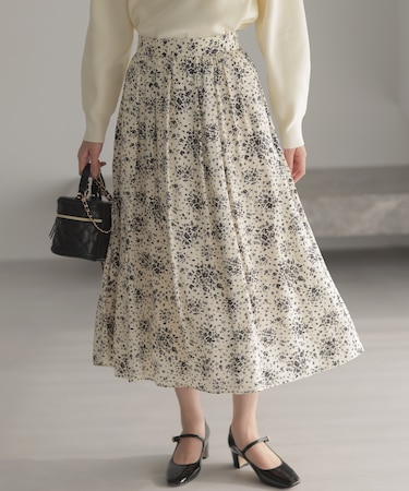 モザイクフラワープリント スカート