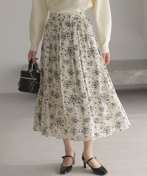 モザイクフラワープリント スカート