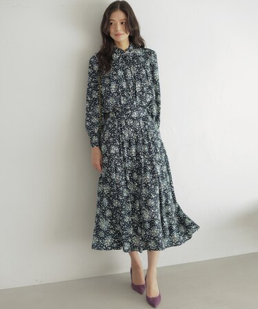 モザイクフラワープリント スカート