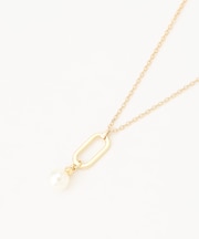 パールライクオーバルライン ネックレス