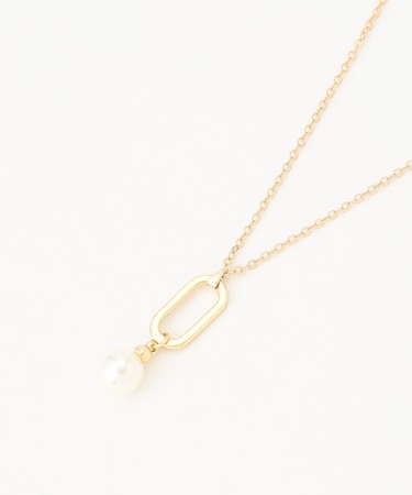 パールライクオーバルライン ネックレス