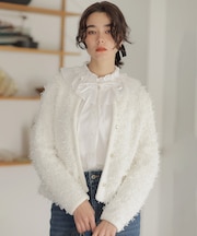 チュールヤーンファンシーニット ジャケット