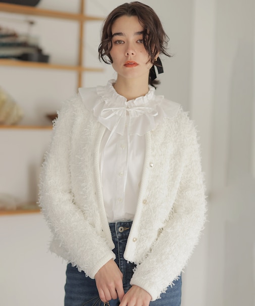 チュールヤーンファンシーニット ジャケット