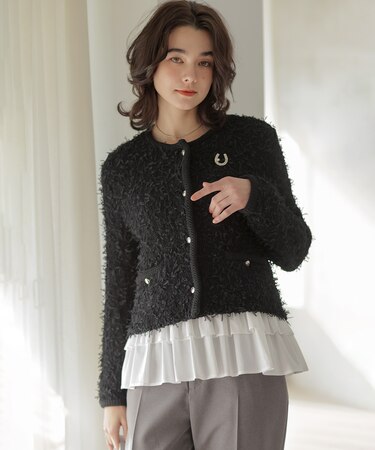 チュールヤーンファンシーニット ジャケット
