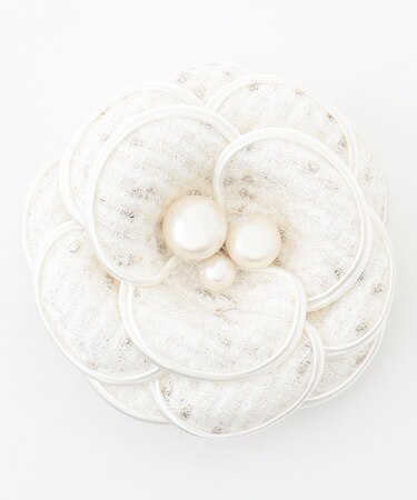 トリミングツイードコサージュ