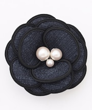 トリミングツイードコサージュ