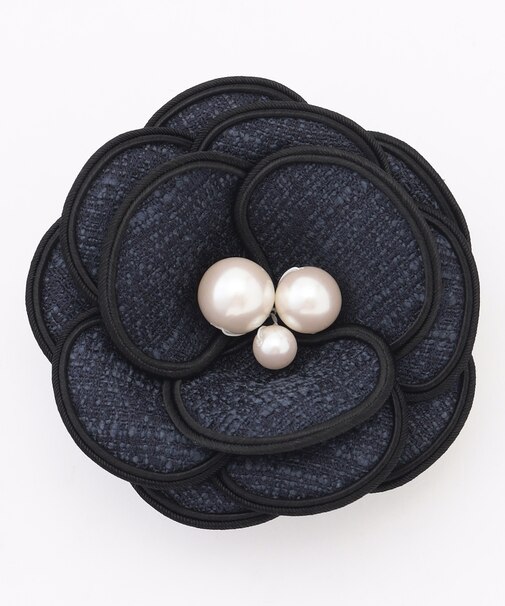 トリミングツイードコサージュ