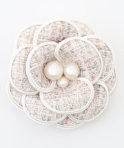 トリミングツイードコサージュ