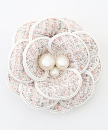 トリミングツイードコサージュ