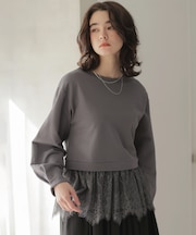 フレンチテリーレースコンビ カットソー